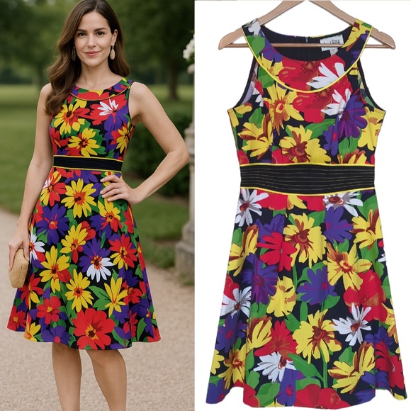 Joseph Ribkoff Dresses & Skirts - Joseph Ribkoff Colourful Floral Fit N Flare Midi Dress